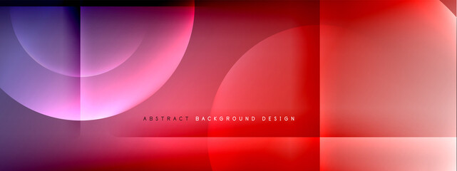 Vector abstract background - circle and cross on fluid gradient with shadows and light effects. Techno or business shiny design templates for text