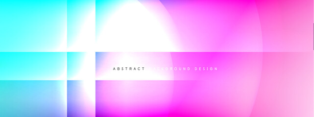 Vector abstract background - circle and cross on fluid gradient with shadows and light effects. Techno or business shiny design templates for text