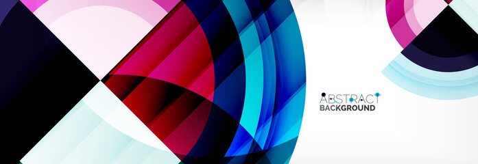 Obraz premium Round shapes, triangles and circles. Modern abstract background