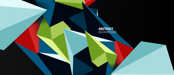 3d low poly abstract shape background vector illustration