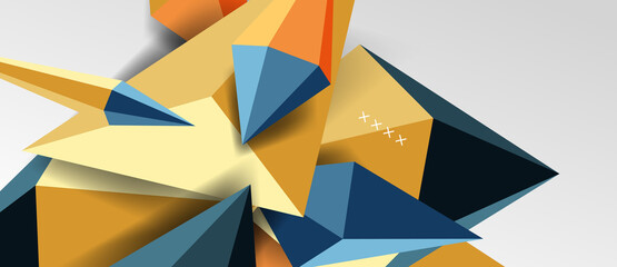 3d low poly abstract shape background vector illustration