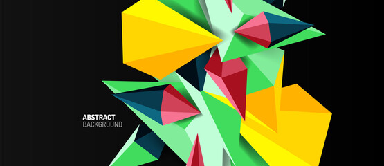 3d low poly abstract shape background vector illustration