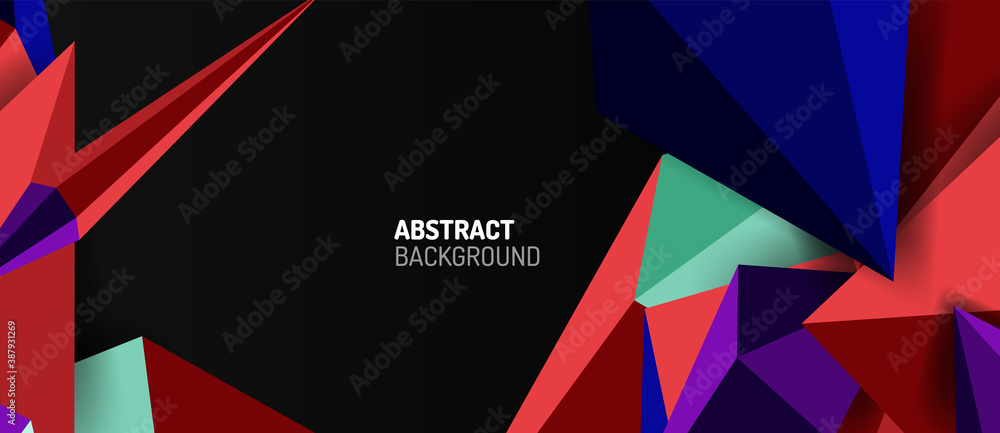 Poster 3d low poly abstract shape background vector illustration