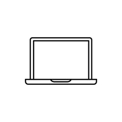 laptop or notebook deivice single isolated icon with line or outline style