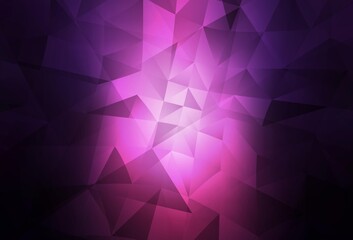 Fototapeta premium Dark Pink vector abstract polygonal pattern.