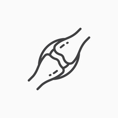 Joint line icon on white background.