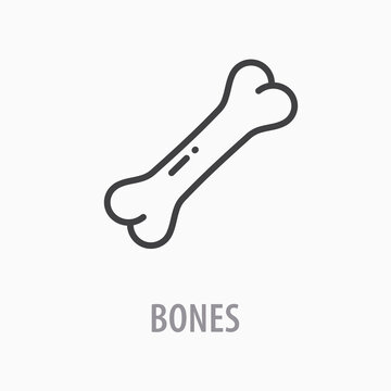 Bone line icon on white background.