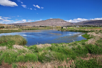 Fototapeta na wymiar Laguna Nimez Reserva in El Calafate, Patagonia, Argentina