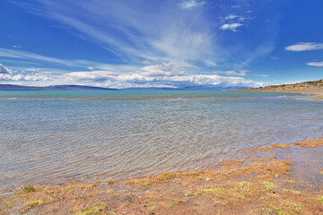 Lago argentino lake in Laguna Nimez Reserva, El Calafate, Patagonia, Argentina