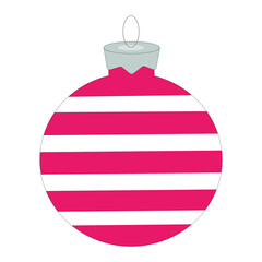 New Year, Christmas, holiday decoration, Christmas balls. New year icon. Isolated, white. Illustration