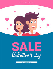 Valentines day card. Vector illustration.
