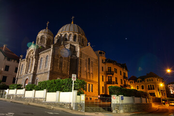 Église de nuit  orthodoxe de Saint-Alexandre à Biarritz France