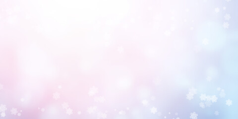 Fototapeta na wymiar Christmas background of blue and pink color with snowflakes