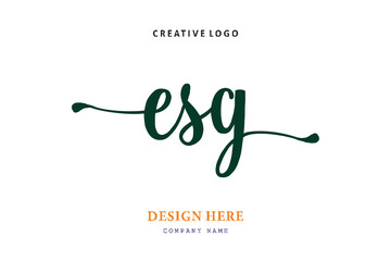 Fototapeta na wymiar ESG lettering logo is simple, easy to understand and authoritative