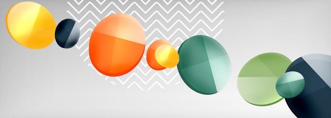 Abstract glossy round shapes vector background. Vector futuristic illustration for covers, banners, flyers and posters and other