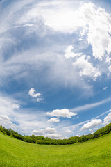 草原と青空と雲
