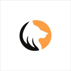 illustration logo wolf templet icon 