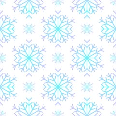 Winter seamless pattern with snowflakes on white background vector illustration