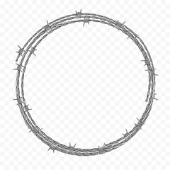 Ring made of metal barbed wire. Vector illustration.