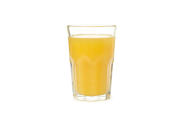 Glass of orange juice isolated on white background