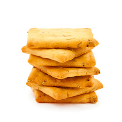 Italian crackers with rosemary and olive oil isolated on a white background