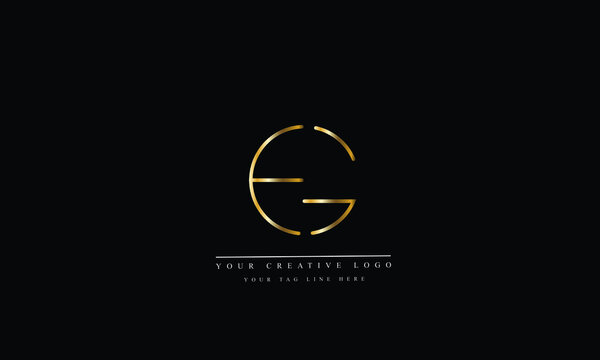 EG, GE, E, G Letter Logo Design with Creative Modern Trendy Typography