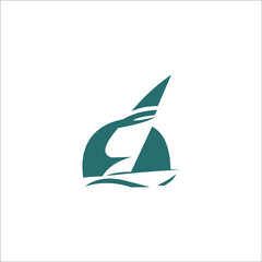 illustration logo sailboat vector icon