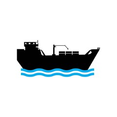 Ship icon logo, vector design
