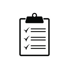 Clipboard with checklist icon, symbol for web site and app design. Vector illstration.
