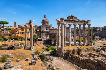 Naklejka na ściany i meble Ancient Roman Forum in City of Rome, Italy