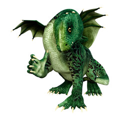 Fototapeta premium 3D Rendering Fairy Tale Dragon on White