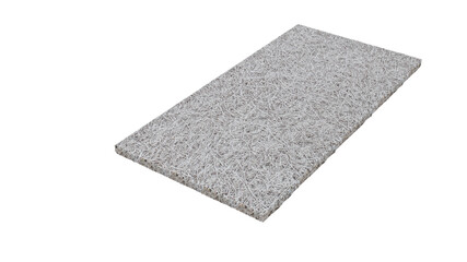 Single acoustic panel made of wood wool fibres with an uneven edge for acoustic insulation