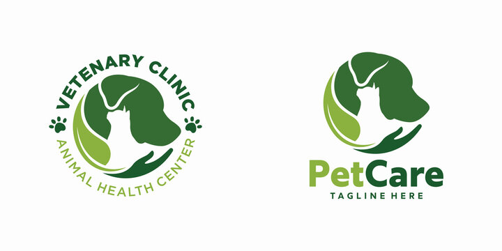 Veterinary logo, Cat and dog logo design, Pet Care, vet clinic logo, pet clinic.
