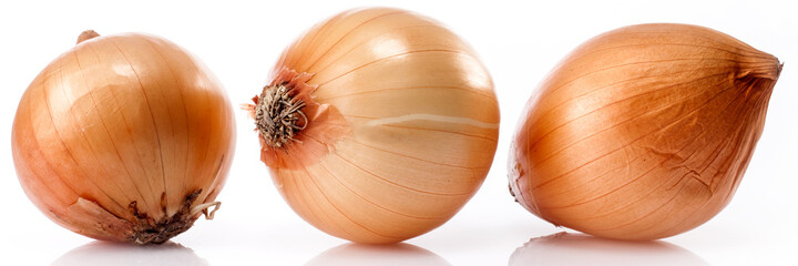 Food banner concept, organic vegetables and ingredients: close up of organic onions