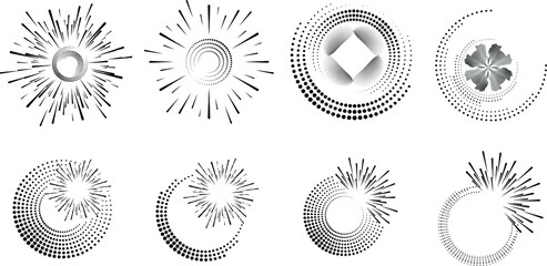 Halftone dots in circle form. round logo . vector dotted frame . design element