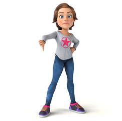 Fun 3D cartoon teenage girl