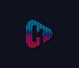 K Alphabet Play Logo Design Concept