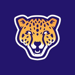 cheetah head e sport logo vector icon illustration