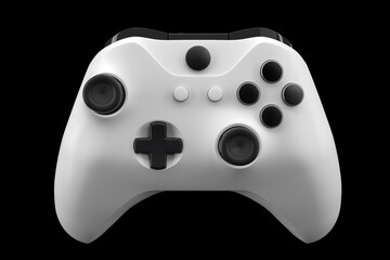 Realistic video game controller isolated on black with clipping path. © Vasyl Onyskiv