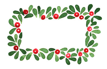 Christmas ornament plant on rectanger frame for decoration on Christmas holoiday event.