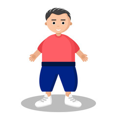 illustration of a young smiling man in sneakers