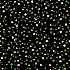 Watercolor pattern with circles on a black background. Texture for printing, wrapping paper.