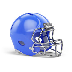 Fototapeta premium Blue American football helmet isolated on white background. 3d rendering