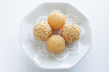 Chinese food, sesame and shrimp ball for yum cha menu