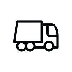 Garbage truck isolated icon, trash recycle truck isolated vector icon with editable stroke
