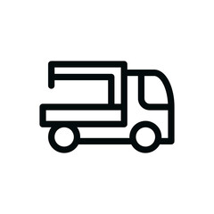 Fototapeta premium Hydraulic manipulator truck isolated icon, heavy duty truck mounted crane vector symbol with editable stroke