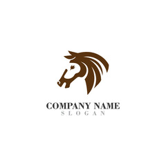 Head Horse logo design concept simple graphic template vector
