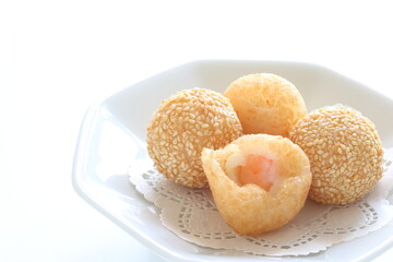 Chinese food, deep fried dumpling for yum cha food
