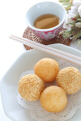 Chinese food, deep fried dumpling for yum cha food