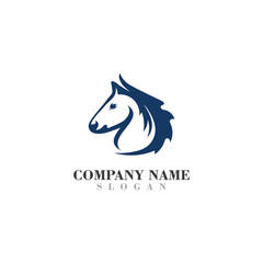 Head Horse logo design concept simple graphic template vector